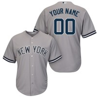 New York Yankees Majestic Cool Base Custom Jersey Gray