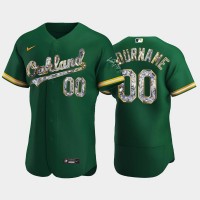 Oakland Athletics Custom Men's Nike Diamond Edition MLB Jersey - Green