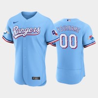 Texas Rangers Custom Authentic 50th Anniversary Men's Nike Alternate MLB Jersey - Light Blue