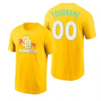 San Diego Padres Custom 2022 City Connect Men's MLB T-Shirt - Yellow