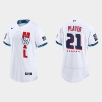 Milwaukee Brewers Custom 2021 Mlb All Star Game Authentic White Jersey