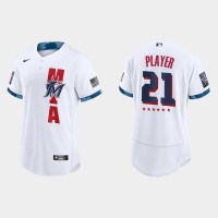 Miami Marlins Custom 2021 Mlb All Star Game Authentic White Jersey
