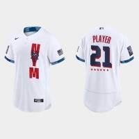 New York Mets Custom 2021 Mlb All Star Game Authentic White Jersey
