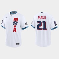 Miami Marlins Custom 2021 Mlb All Star Game Fan's Version White Jersey