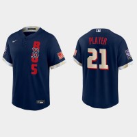 Boston Red Sox Custom 2021 Mlb All Star Game Fan's Version Navy Jersey