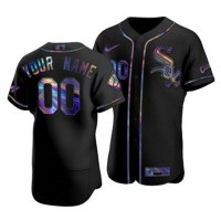Chicago White Sox Custom Men's Nike Iridescent Holographic Collection MLB Jersey - Black