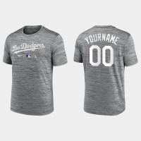 Los Angeles Dodgers Custom Men's Anthracite 2021 City Connect Practice Anthracite T-Shirt