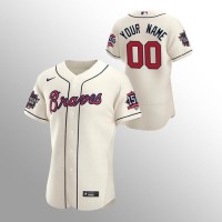 Atlanta Braves Custom Men's Nike 150th Anniversary 2021 World Series Authentic MLB Jersey - Cream