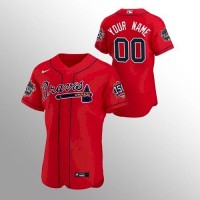 Atlanta Braves Custom Men's Nike 150th Anniversary 2021 World Series Authentic MLB Jersey - Red