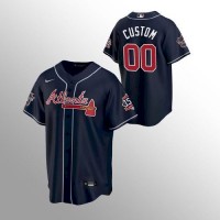 Atlanta Braves Custom Men's Nike 150th Anniversary 2021 World Series Game MLB Jersey - Navy