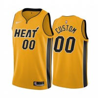 Miami Heat Personalized Yellow NBA Swingman 2020-21 Earned Edition Jersey