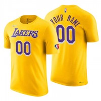 Los Angeles Lakers Custom Gold Men's Nike 2021-22 NBA 75th Anniversary Diamond T-Shirt