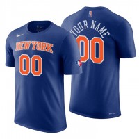 New York Knickss Custom Blue Men's Nike 2021-22 NBA 75th Anniversary Diamond T-Shirt