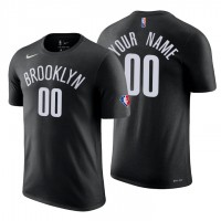 Brooklyn Nets Custom Black Men's Nike 2021-22 NBA 75th Anniversary Diamond T-Shirt