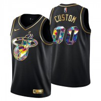 Miami Heat Custom Men's Golden Edition Diamond Logo 2021/22 Swingman Jersey - Black