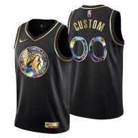 Minnesota Timberwolves Custom Men's Golden Edition Diamond Logo 2021/22 Swingman Jersey - Black