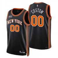 New York Knicks Custom Men's Nike Black 2021/22 Swingman NBA Jersey - City Edition