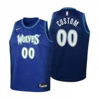 Minnesota Timberwolves Custom Youth Nike Blue 2021/22 Swingman Jersey - City Edition