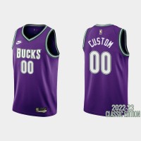 Milwaukee Bucks Custom Purple Men's Nike NBA 2022-23 Classic Edition Jersey