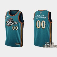 Detroit Pistons Custom Teal Men's Nike NBA 2022-23 Classic Edition Jersey