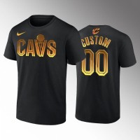 Cleveland Cavaliers Custom Men's Black/Gold Nike NBA 2022-23 Statement Edition T-Shirt