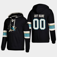 San Jose Sharks Personalized Lace-Up Pullover Hoodie Black
