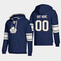 Toronto Maple Leafs Personalized Lace-Up Pullover Hoodie Blue