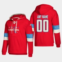 Washington Capitals Personalized Lace-Up Pullover Hoodie Red
