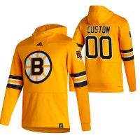 Boston Bruins Custom Adidas Reverse Retro Pullover Hoodie Gold