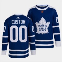 Toronto Maple Leafs Custom Men's adidas Reverse Retro 2.0 Authentic Player Jersey - Blue