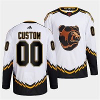 Boston Bruins Custom Men's adidas Reverse Retro 2.0 Authentic Player Jersey - White
