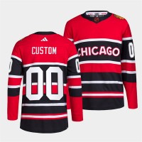 Chicago Blackhawks Custom Men's adidas Reverse Retro 2.0 Authentic Player Jersey - Red
