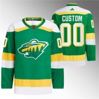 Minnesota Wild Custom Men's adidas Reverse Retro 2.0 Authentic Player Jersey - Green