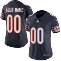 Nike Chicago Bears Customized Navy Blue Team Color Stitched Vapor Untouchable Limited Women's NFL Jersey