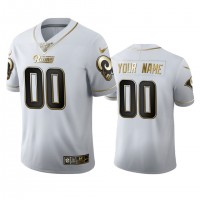 Los Angeles Rams Custom Men's Nike White Golden Edition Vapor Limited NFL 100 Jersey