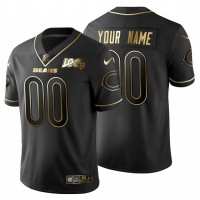 Chicago Bears Custom Men's Nike Black Golden Limited NFL 100 Jersey