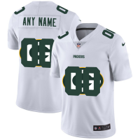 Green Bay Packers Custom White Men's Nike Team Logo Dual Overlap Limited NFL Jersey
