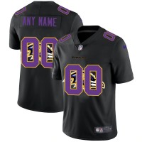Baltimore Ravens Custom Men's Nike Team Logo Dual Overlap Limited NFL Jersey Black