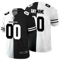 Denver Broncos Custom Men's Black V White Peace Split Nike Vapor Untouchable Limited NFL Jersey