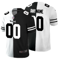 Tennessee Titans Custom Men's Black V White Peace Split Nike Vapor Untouchable Limited NFL Jersey