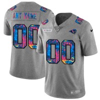 Los Angeles Rams Custom Men's Nike Multi-Color 2020 NFL Crucial Catch Vapor Untouchable Limited Jersey Greyheather