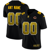 Chicago Bears Custom Men's Black Nike Golden Sequin Vapor Limited NFL Jersey