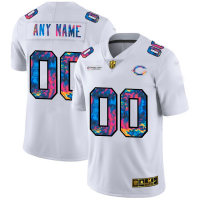 Chicago Bears Custom Men's White Nike Multi-Color 2020 NFL Crucial Catch Limited NFL Jersey