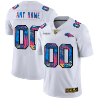 Denver Broncos Custom Men's White Nike Multi-Color 2020 NFL Crucial Catch Limited NFL Jersey