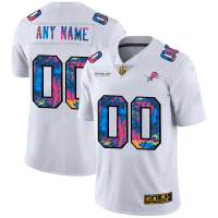 Detroit Lions Custom Men's White Nike Multi-Color 2020 NFL Crucial Catch Limited NFL Jersey