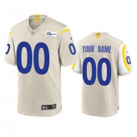 Los Angeles Rams Custom Men's Nike Game NFL Jersey - Bone