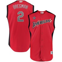 American League #2 Alex Bregman Majestic 2019 MLB All-Star Game Workout Player Jersey Red