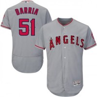 Los Angeles Angels of Anaheim #51 Jaime Barria Grey Flexbase Authentic Collection Stitched MLB Jersey