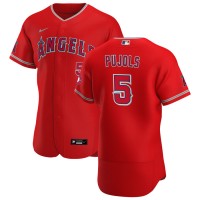 Los Angeles Los Angeles Angels #5 Albert Pujols Men's Nike Red Alternate 2020 Authentic Player MLB Jersey