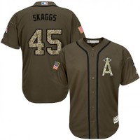 Los Angeles Angels of Anaheim #45 Tyler Skaggs Green Salute to Service Stitched MLB Jersey
